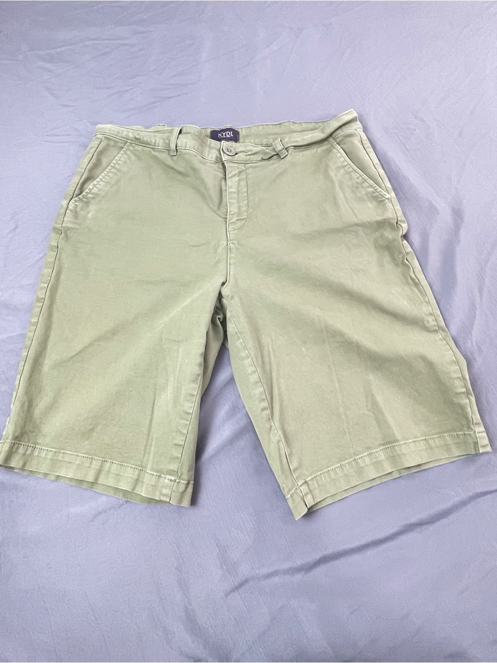 Not Your Daughter's Jeans (NYDJ) Women’s 8 Olive Green Bermuda Cotton Shorts